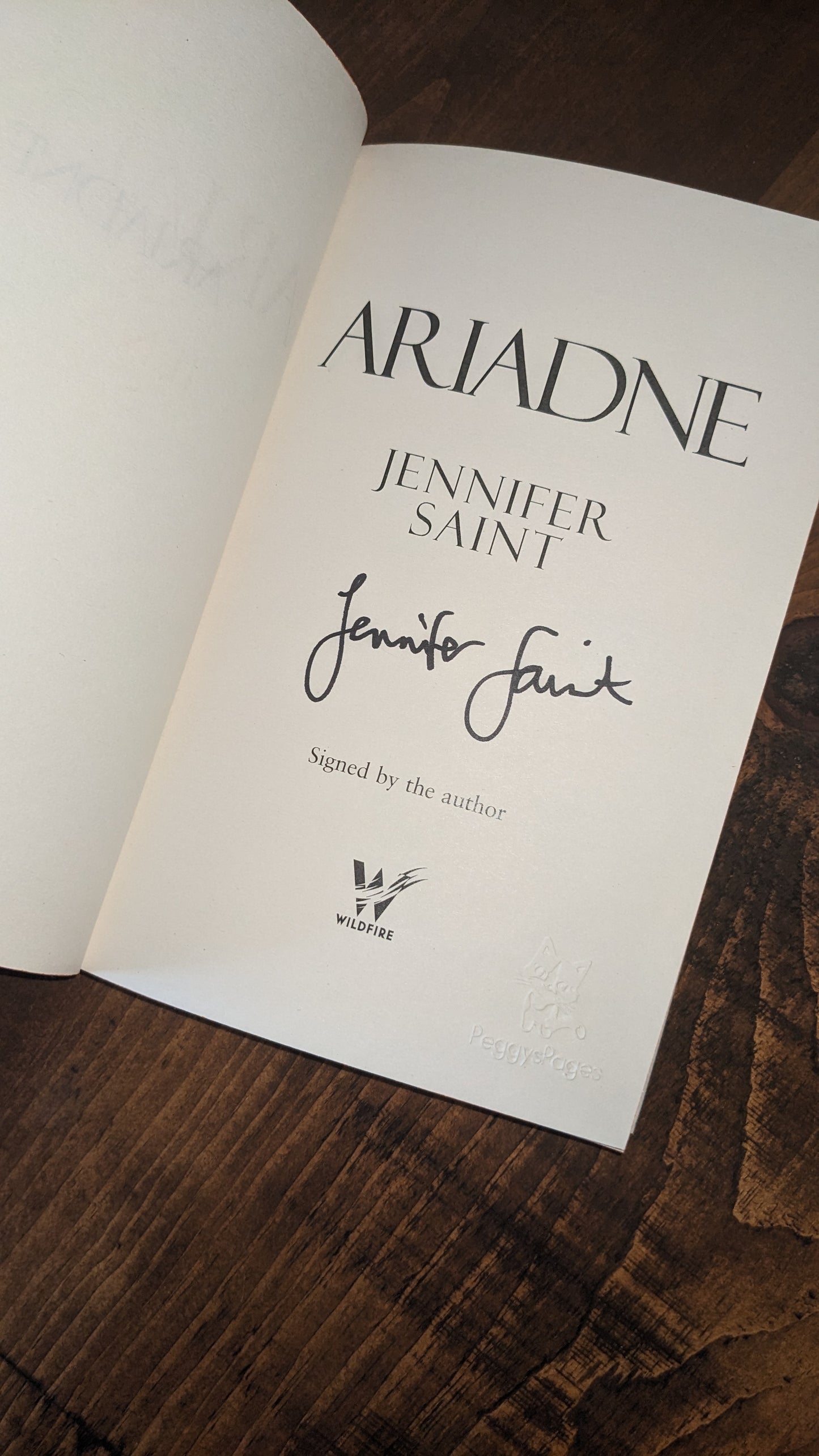 Signed Ariadne by Jennifer Saint PeggysPages fore-edge painting sprayed edges special editions