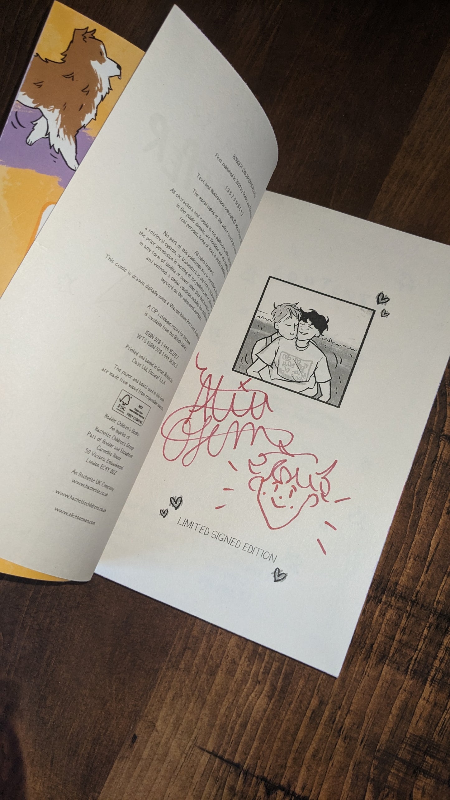 Signed Heartstopper volume 4 by Alice Osman PeggysPages fore-edge painting sprayed edges special editions
