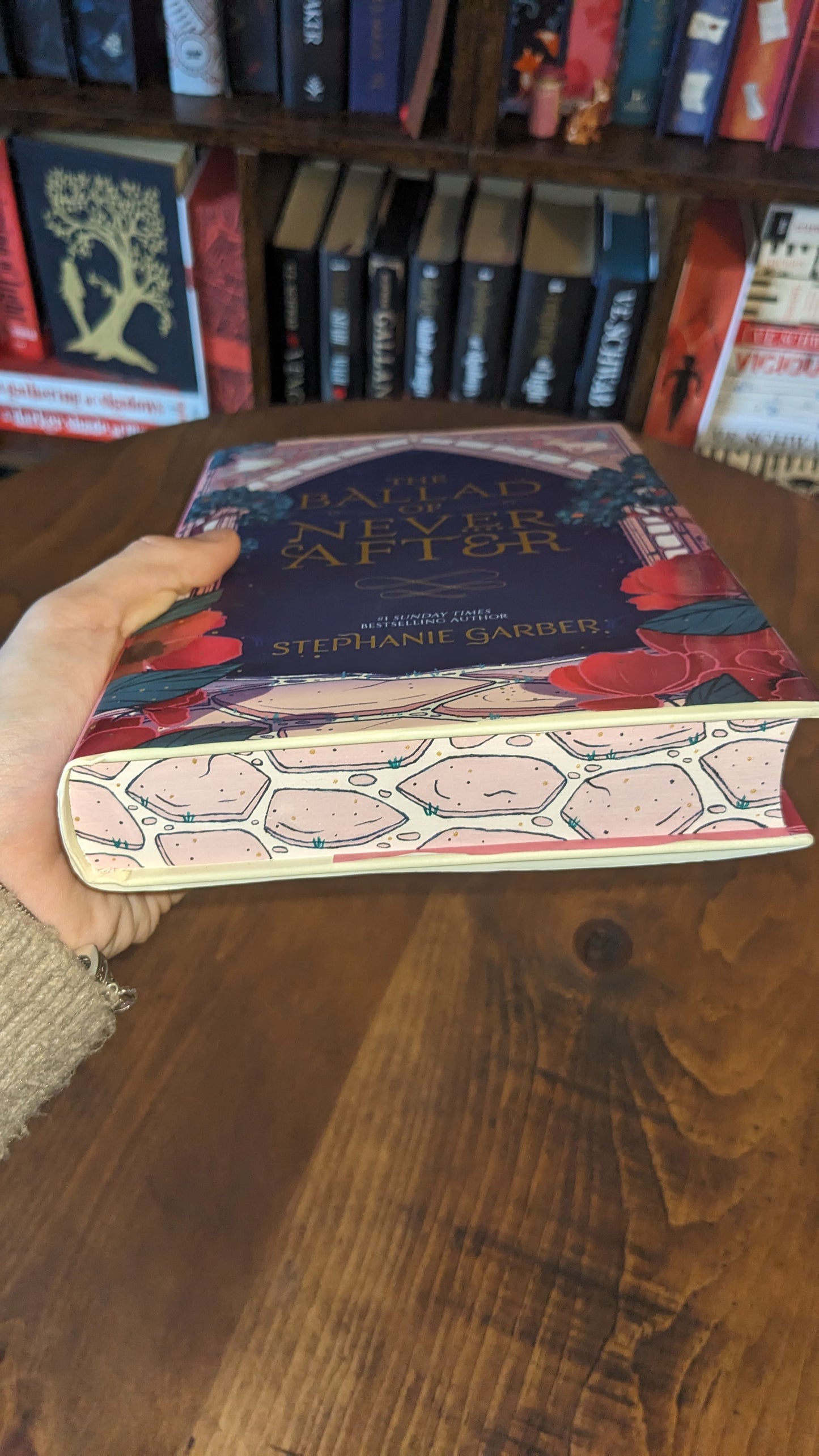Hidden Cover The Ballad of Never After by Stephanie Garber PeggysPages fore-edge painting sprayed edges special editions