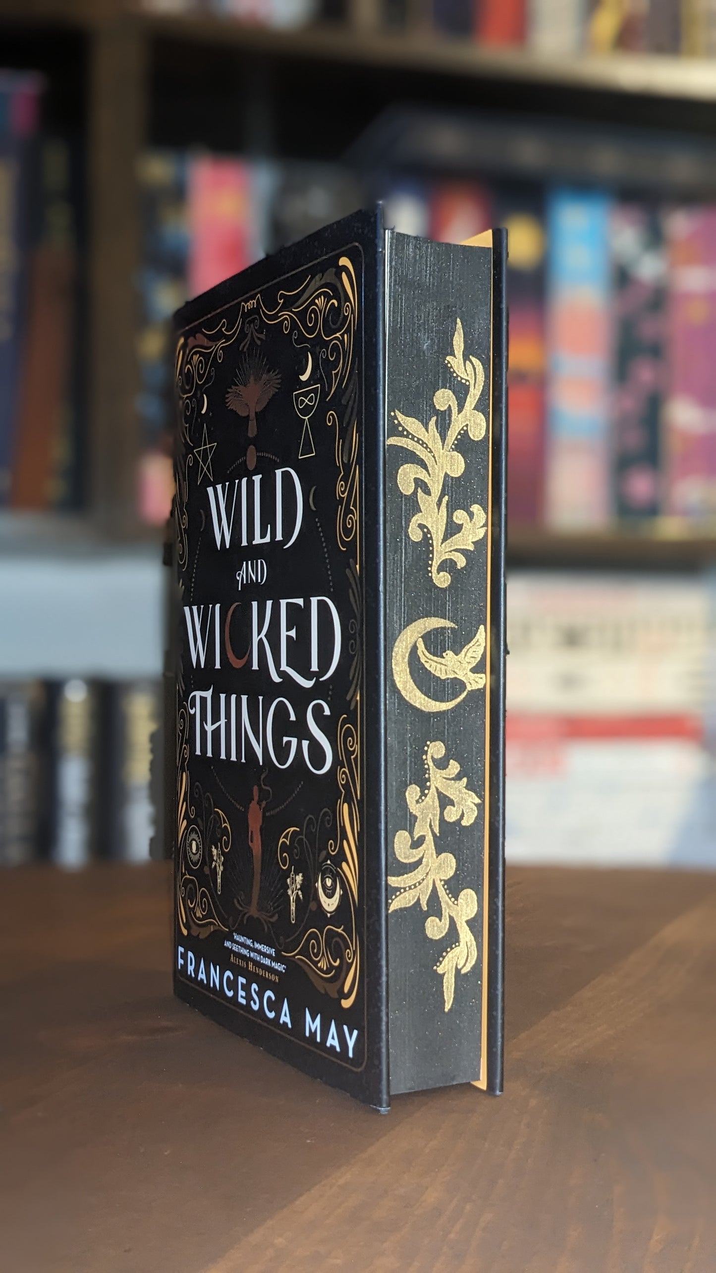 FINAL STOCK Wild and Wicked Things by Francesca May handpainted fore-edge painting sprayed edges special editions
