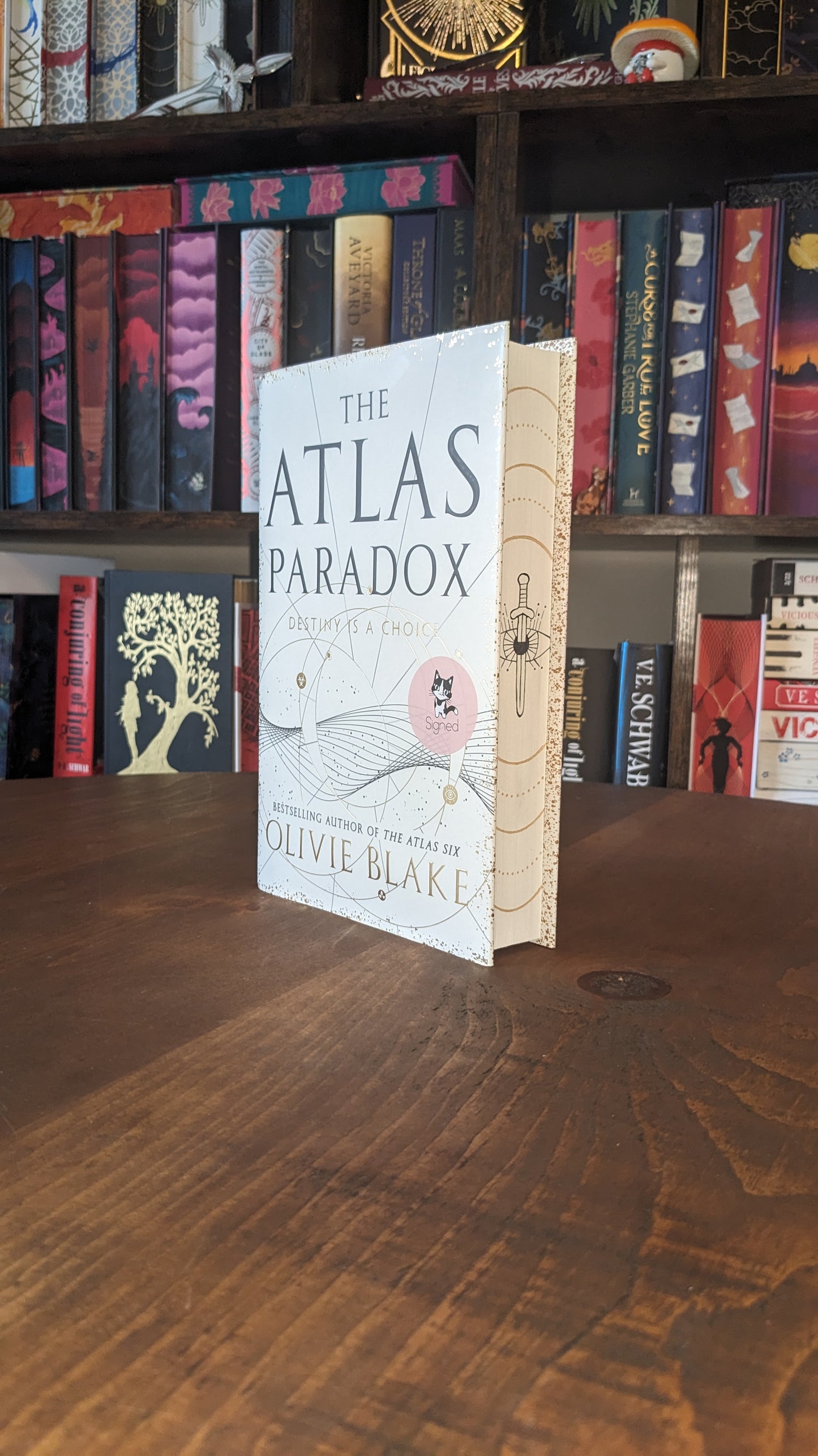 Signed The Atlas Paradox by Olivie Blake PeggysPages fore-edge painting sprayed edges special editions