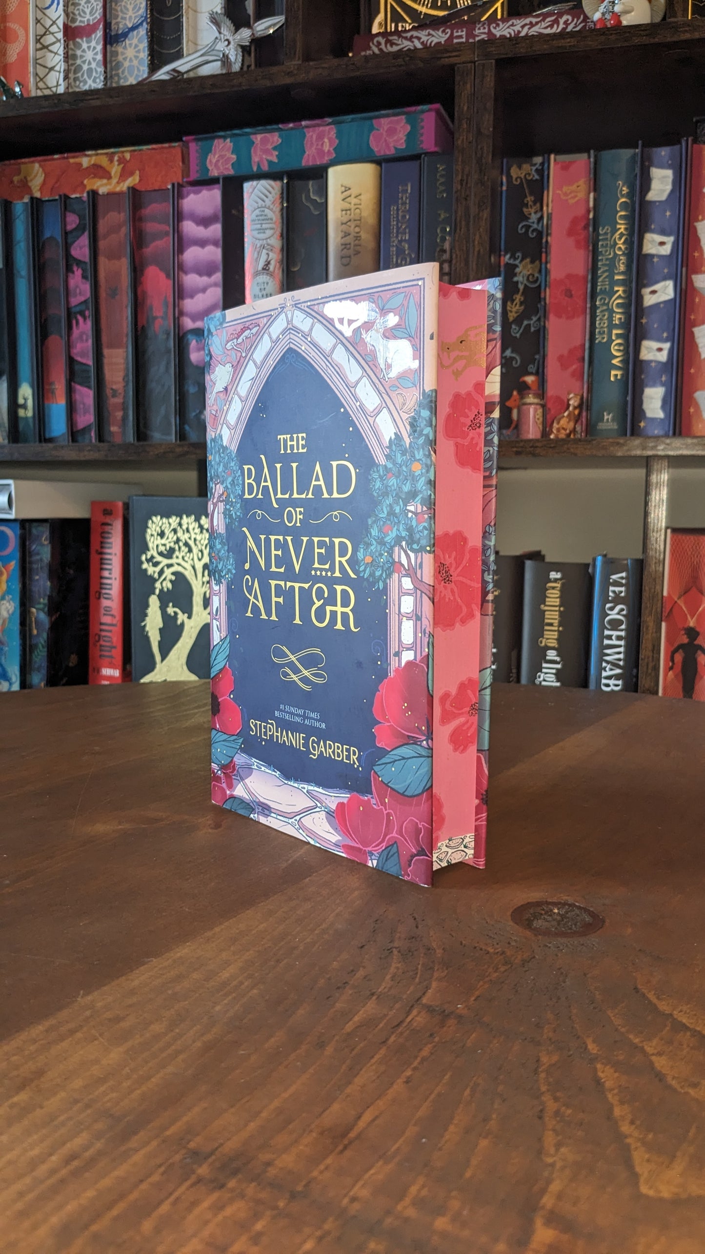 Hidden Cover The Ballad of Never After by Stephanie Garber PeggysPages fore-edge painting sprayed edges special editions