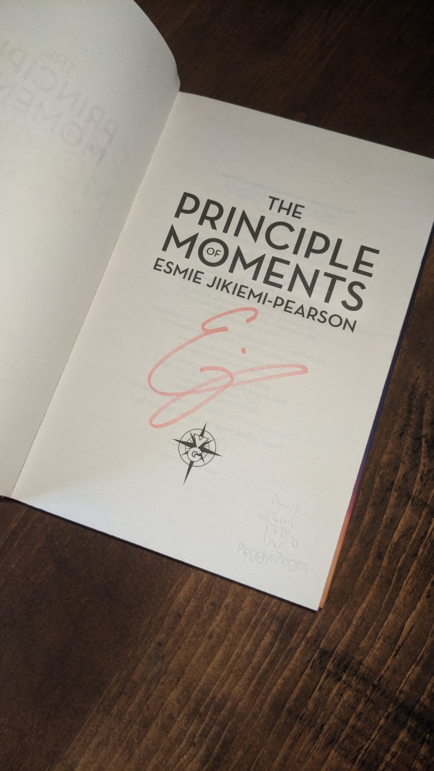 Signed The Principle of Moments by Esmie Jikiemi-Pearson PeggysPages fore-edge painting sprayed edges special editions