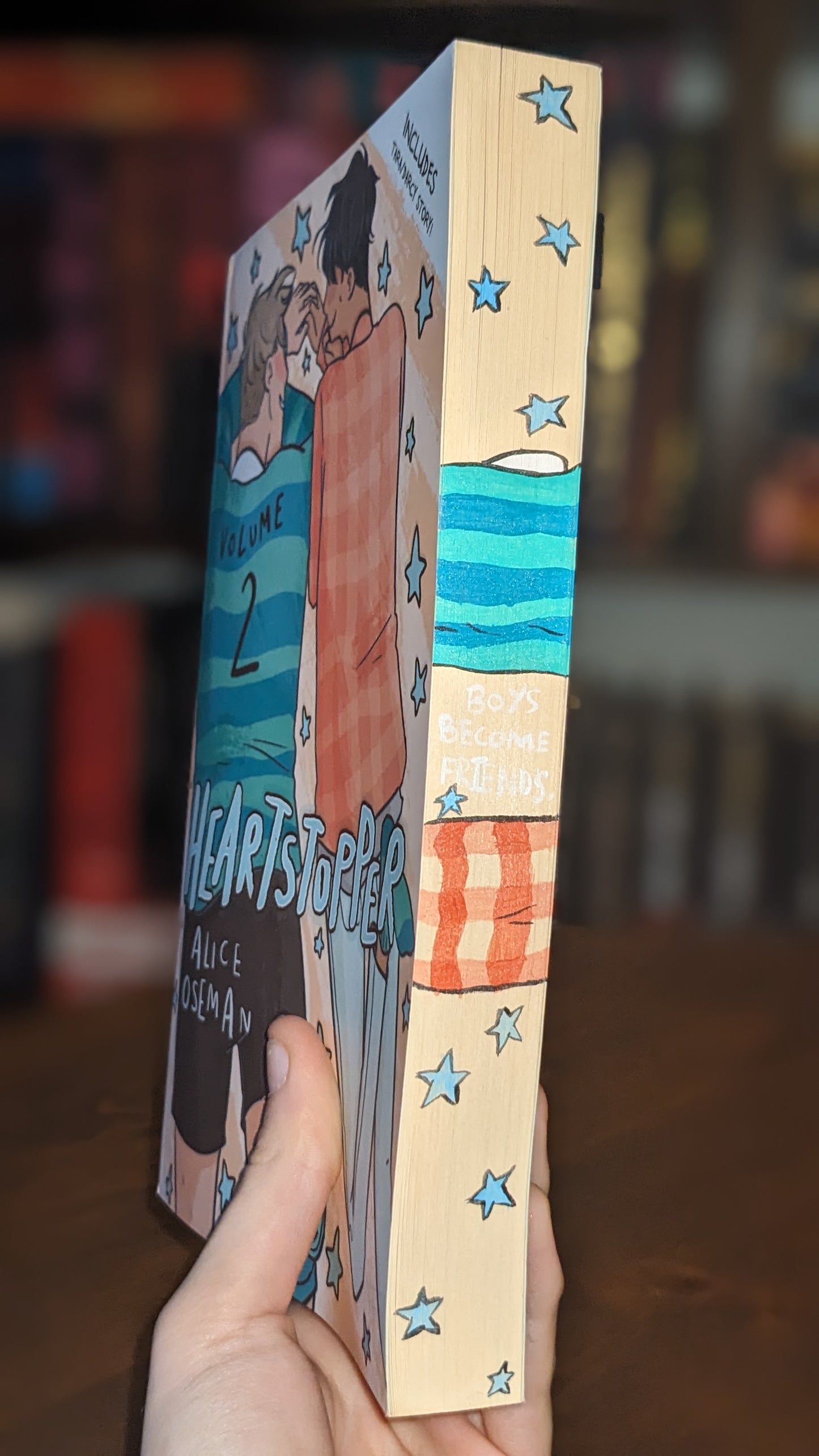 Heartstopper Volume 2 by Alice Osman handpainted fore-edge painting sprayed edges special editions