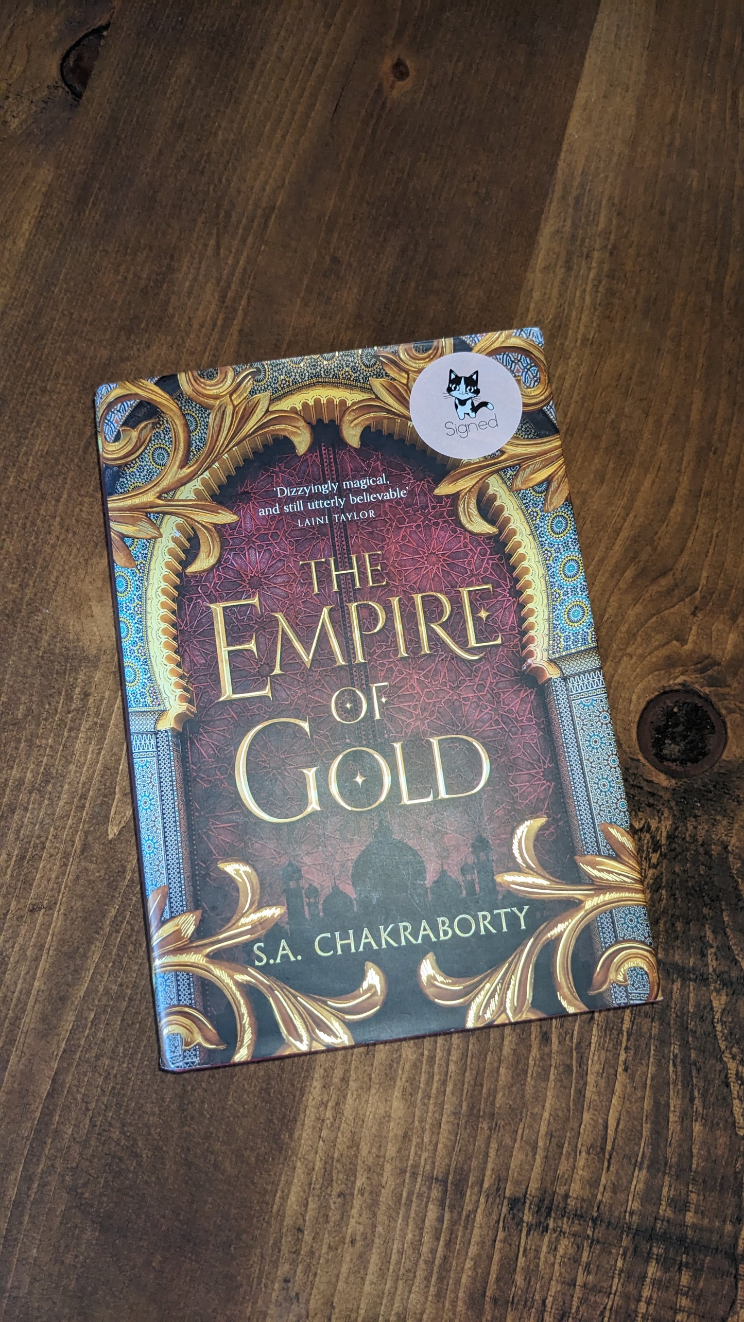 Signed The Empire of Gold by S.A Chakraborty PeggysPages fore-edge painting sprayed edges special editions