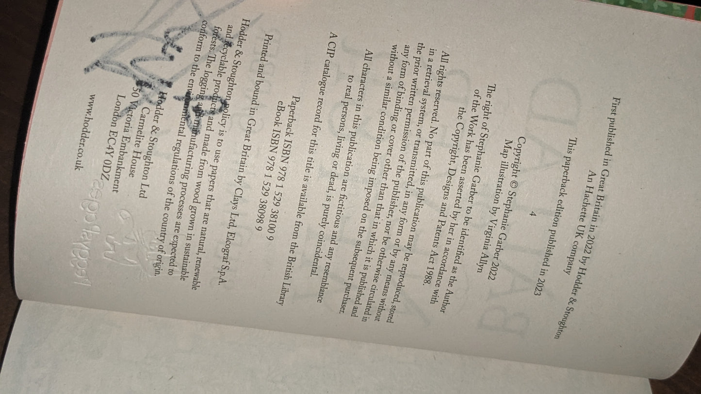 Signed The Ballad of Never After by Stephanie Garber
handpainted fore-edge painting sprayed edges special edition