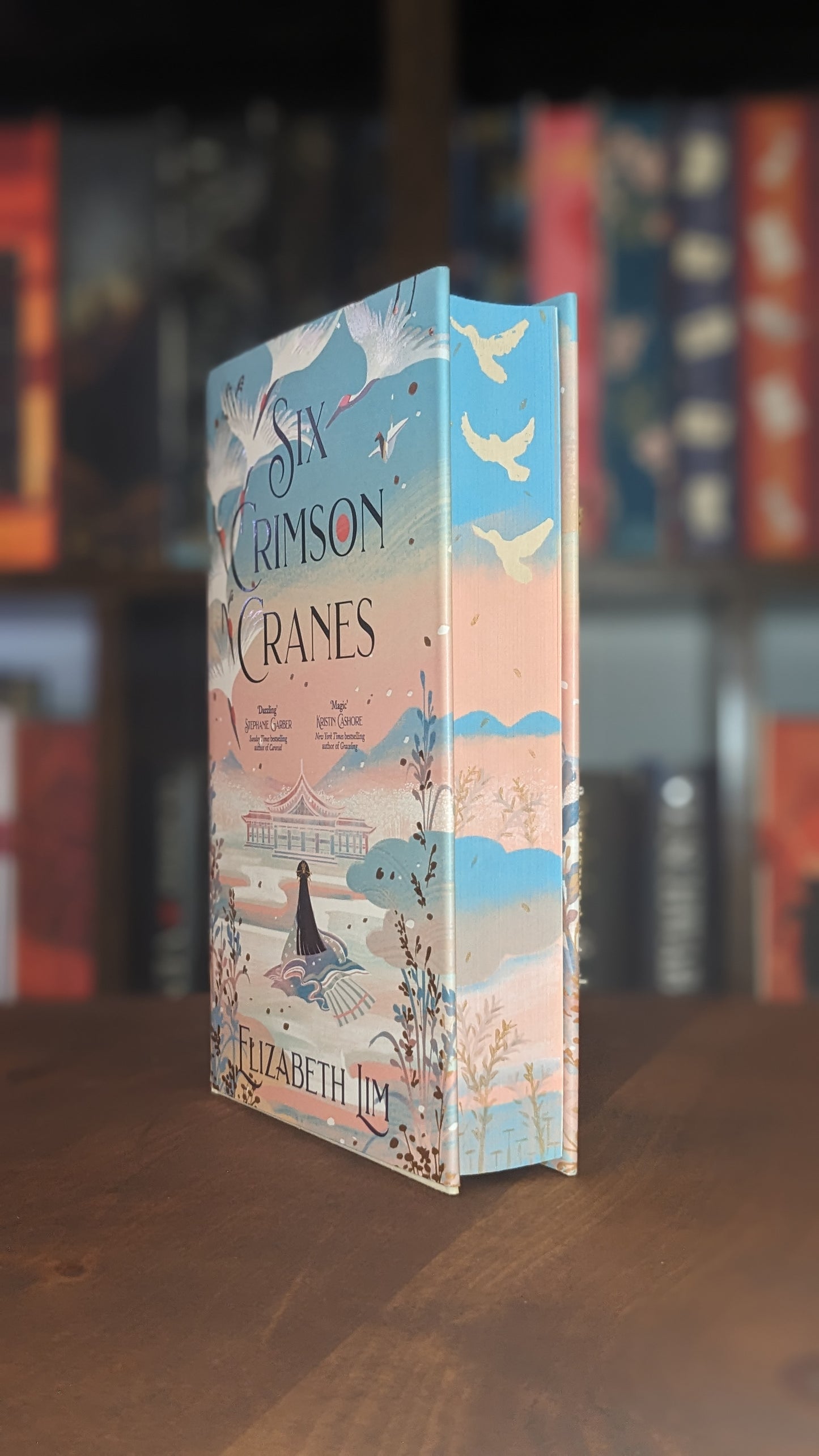Six Crimson Cranes by Elizabeth Lim PeggysPages fore-edge painting sprayed edges special edition