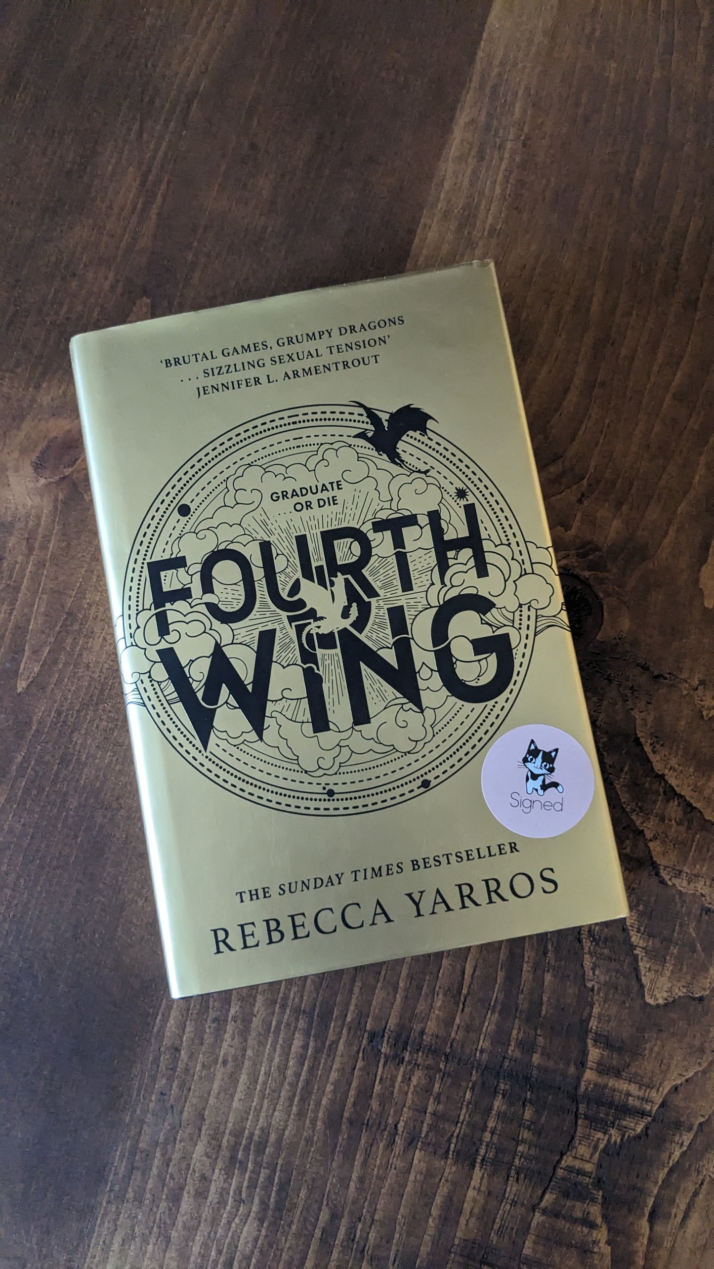 Signed Fourth Wing by Rebecca Yarros PeggysPages fore-edge painting sprayed edges special editions