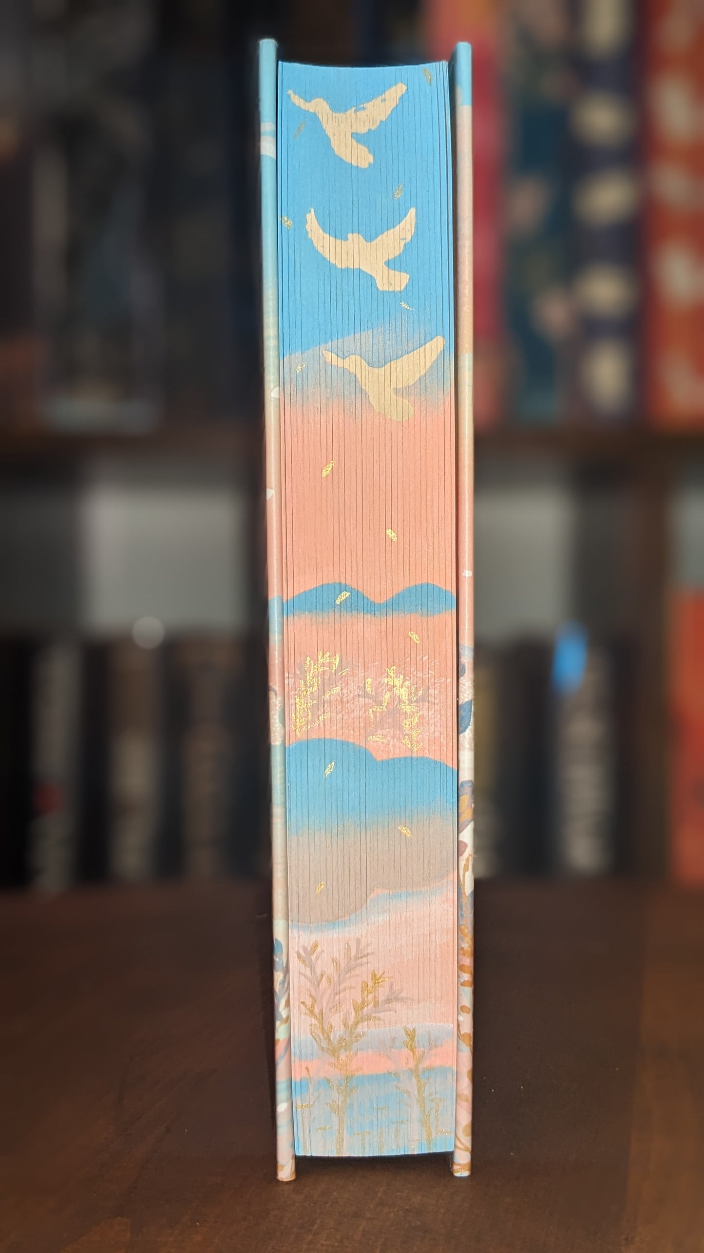 Six Crimson Cranes by Elizabeth Lim PeggysPages fore-edge painting sprayed edges special edition