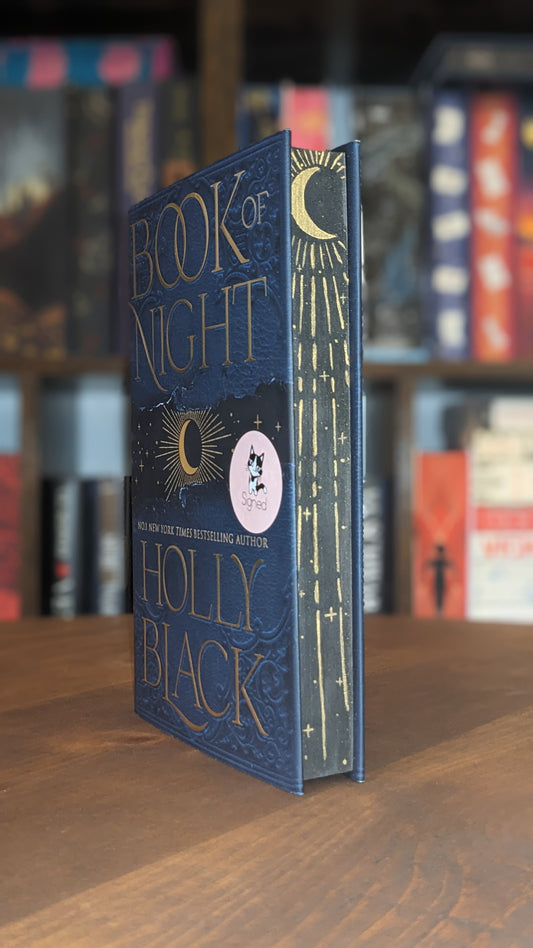 FINAL STOCK Signed Book of Night by Holly Black handpainted fore-edge painting sprayed edges special editions