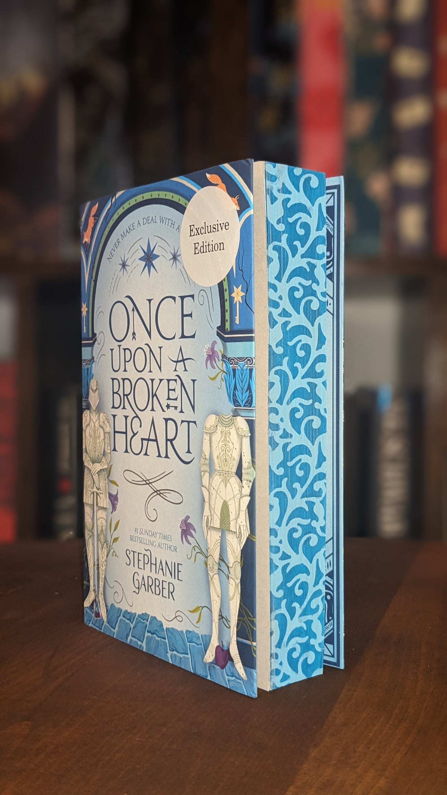 Once Upon a Broken Heart Waterstones exclusive By Stephanie Garber PeggysPages fore-edge painting sprayed edges special edition