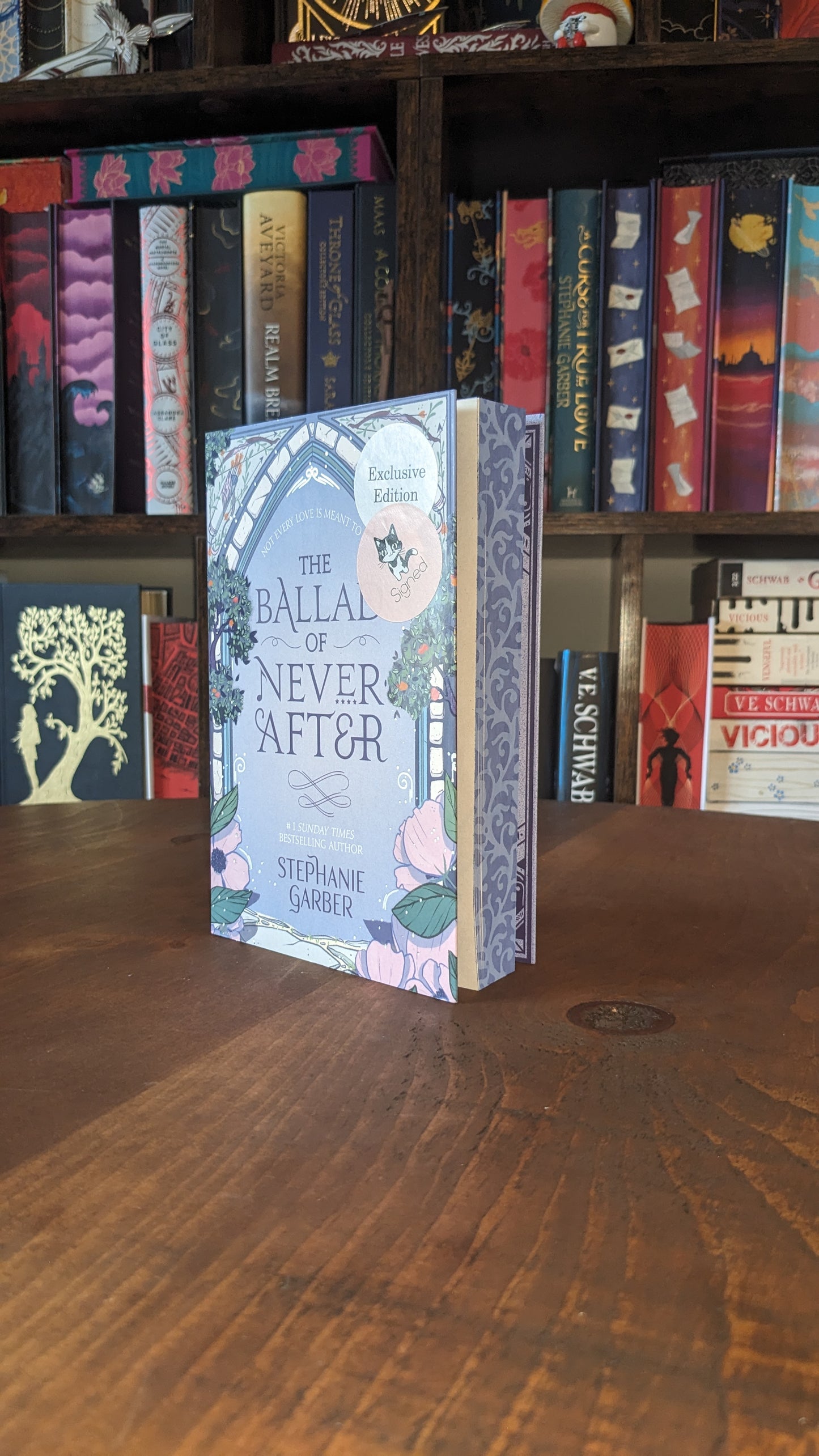 Signed The Ballad of Never After by Stephanie Garber Waterstones PeggysPages fore-edge painting sprayed edges special editions