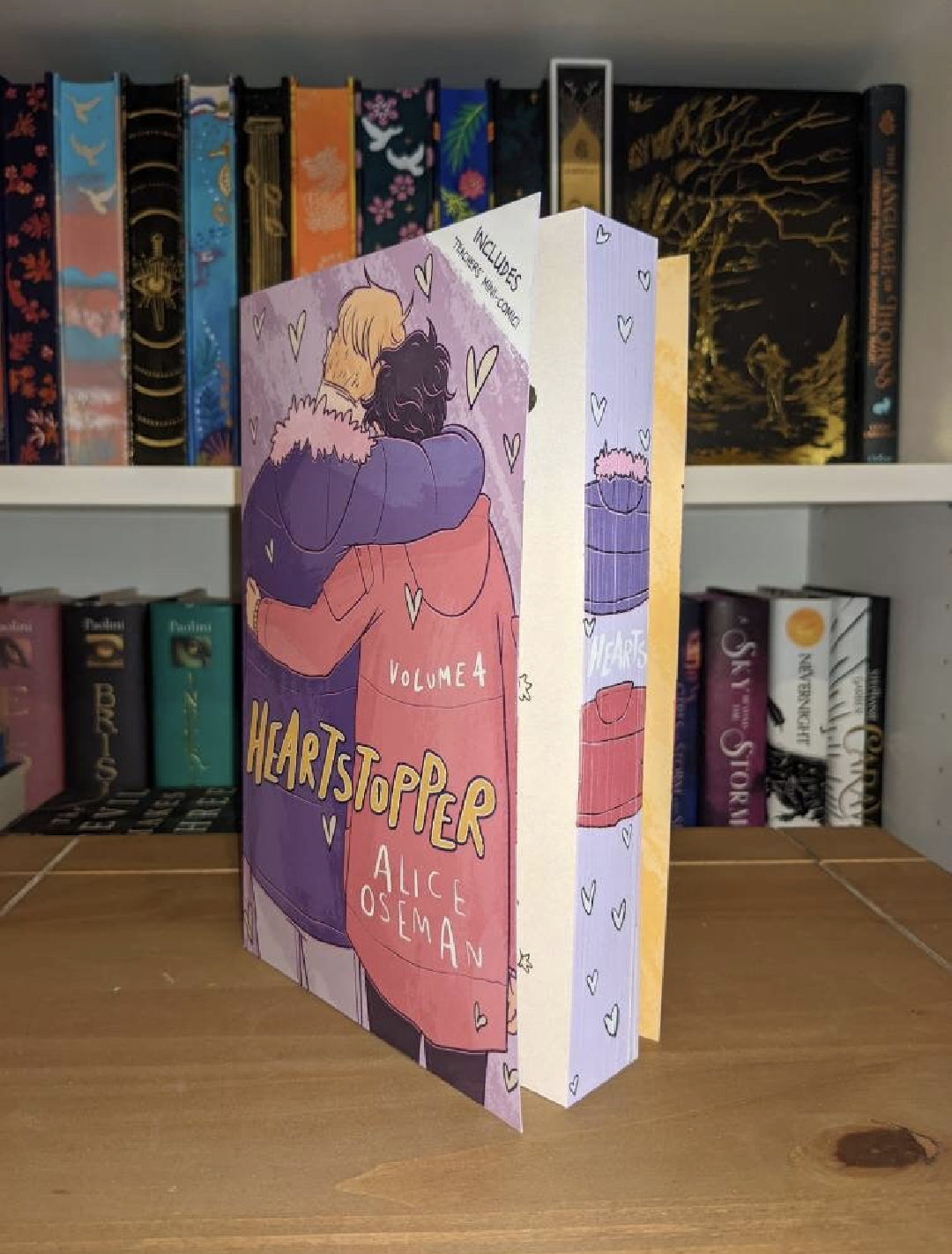 Heartstopper Volume 4 by Alice Osman handpainted fore-edge painting sprayed edges special editions