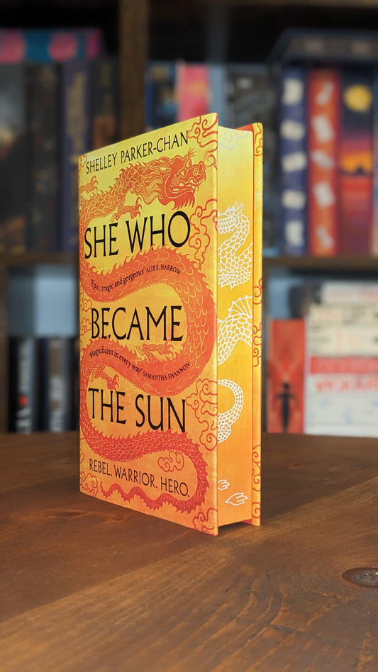 Signed She Who Became the Sun by Shelley Parker-Chan handpainted fore-edge painting sprayed edges special editions